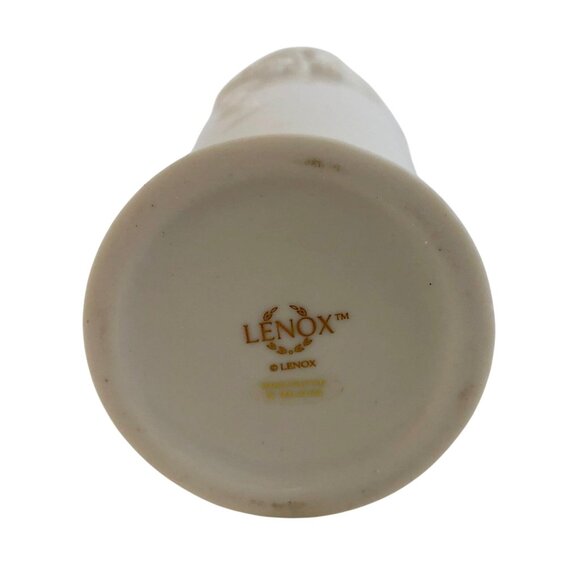 Lenox Rose Blossom Bud Vase Cream China 24kt Gold Trimmed Embossed Floral 8 in - Picture 3 of 10